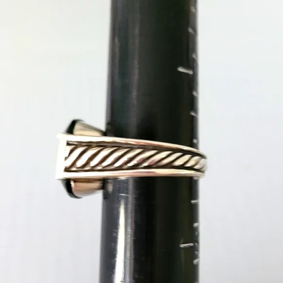 David Yurman Onyx Diamond Sterling Silver Ring - Picture 2 of 12